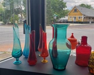 Various Glass Vases including Blenko
