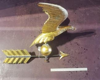 Rare Gilt Full Bodied American Eagle Weathervane