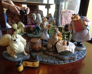Lady and the tramp Bella notte limited sculpture with base ...each piece is sold individually  ... Selling as a set 360 comes with original boxes 
