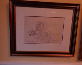 Signed Gideon the Cat Pencil Production Art $400