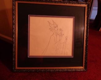 Maleficent Original Production Art Pencil drawing $325 