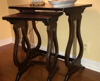 •Lyre nesting tables, set of 2 