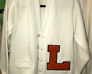 Vintage 1975 Lakeland High school letterman sweater, Tennis Pin  