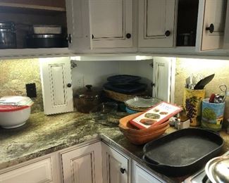 Kitchen serving pieces and cookware 