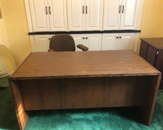 Professional Office desk with lateral file drawers. 