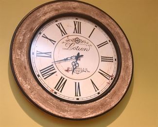 ITEM 45: Lotion Clock  $30
24" diameter. Battery operated movement. 