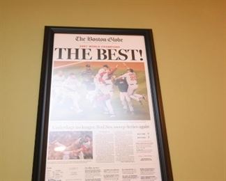 ITEM 46: Red Sox Set of 4 Historic Moment Boston Globe Covers $160
