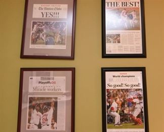 ITEM 46: Red Sox Set of 4 Historic Moment Boston Globe Covers $160