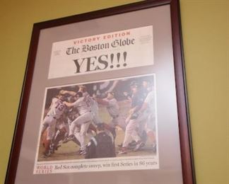 ITEM 46: Red Sox Set of 4 Historic Moment Boston Globe Covers $160