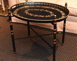 ITEM 58: Foreside Black Tole Painted Tray Table  $65
25" long, 19" wide, 23" tall