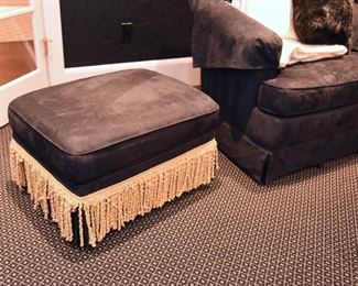 ITEM 62: Black microsuede Jessica Charles Ottoman $150
26" long, 20" wide, 15" tall