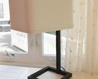 ITEM 65: Square Metal Tube Lamp $55
9" x 9" base, 25.5" tall, 12" square shade