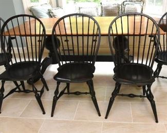 ITEM 70: Five WCW Windsor Style Chairs $425
Two armchairs, three side chairs. Painted black. In great condition. Each chair is 21.5" wide, 17.5" long, 39.5" tall