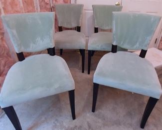 ITEM 85: Jessica Charles Blue Velvet Chairs  $400
Low pile velvet, excellent condition. These haven't been in the basement long - the stagers moved it down there a few weeks ago. 