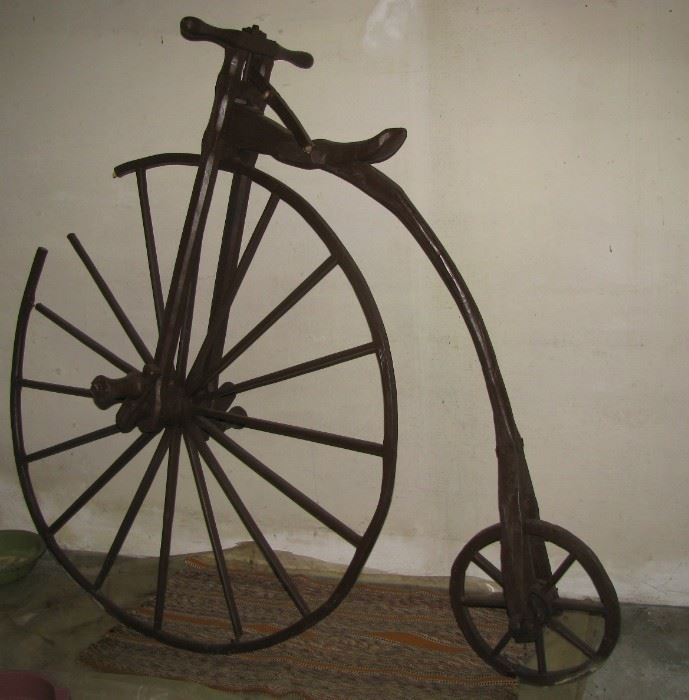 Penny Farthing Style Bicycle. Wooden model