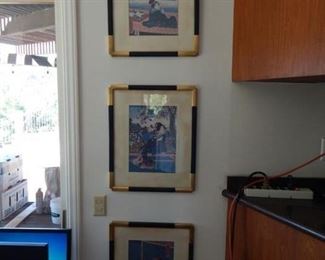 #6 - $275 - (3) Framed Japanese Wood Block Prints - Framed 21 1/2" by 17 1/2" Image is 9 1/2" by 13 1/4"