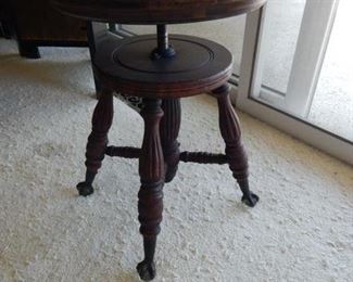 #11 - $75 - Piano Stool with claw ball glass feet
