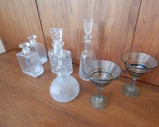 #16 - $25 - (7) Glass Decanters