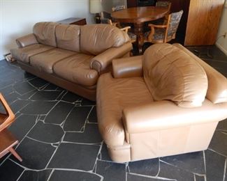 #43 - $125 -  Tan Couch and Chair - Couch Measures: 89" Long by 33" Deep by 30" Tall In terrific Condition