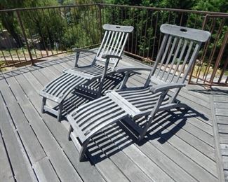 #46 - $125 - (2) Wooden Adirondack Chairs - 58" long, 24" Wide