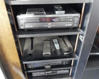 #49 - $25 - ALL ELECTRONICS SHOWN - Sony DVD (RDR - GX300), Sony DVD CD Player (DVP - C600D), Kenwood Receiver (KR - V8040), Zenith VHS (VCS442), Audio Source Equalizer (EQ - 100), Kenwood  Casette Deck (KX - 75R)