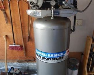 #98 - $300 - Campbell Hausfield Cast Iron series Air Compressor 5HP. Must bring your own help to load