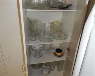 #152 - $30 - Everything inside the cabinet Glassware and knick knacks