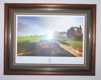 $150.  "THE OLD COURSE: ST. ANDREWS LINKS SWILKEN BRIDGE SIGNED PRINT IN FRAME GOLF ART.  Email us or call 512-954-3050 to buy it now or make an offer.
