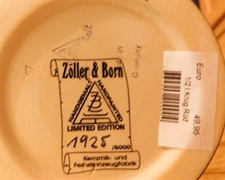 $35.  ZOLLER & BORN LIMITED EDITION TALL LIDDED STEIN.   Email us or call 512-954-3050 to buy it now or make an offer.