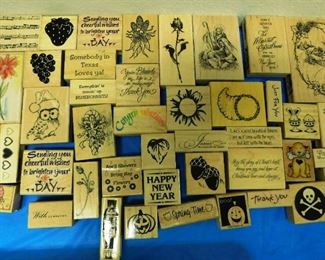 $3 - $10 EACH.  ASSORTED WOODEN STAMPS.  YOUR CHOICE.  BIG ONES ARE $10.  MEDIUMS ARE $5.  SMALL ONES ARE $3.