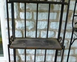 $25.  WROUGHT IRON RACK.  29" TALL.