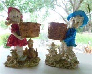 $20.  BOY AND GIRL  GARDEN STATUES