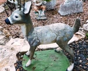 $85.  VINTAGE CONCRETE DEER STATUE.  28" TALL X 19" LONG.  Email us or call 512-954-3050  to buy it now or make an offer.