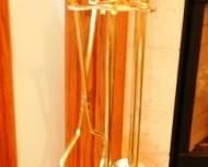 $25.  SET OF UNUSED BRASS ANDIRONS.