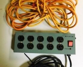 $30.  2 EXTENSION CORDS AND BELKIN 10 PLUG POWER PLUG.  ALL ONE MONEY.