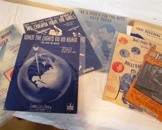 Auction #7 ... Wartime sheet music collection ... 15 pieces total.  