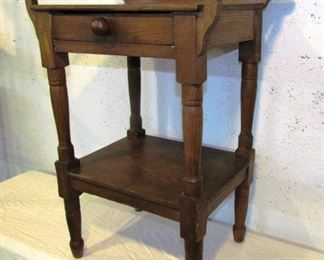 Auction #17 ... Washstand, pine, late 19th C. , 28" tall at top , 24" wide,   Good overall condition for its age.  Min. bid: $25