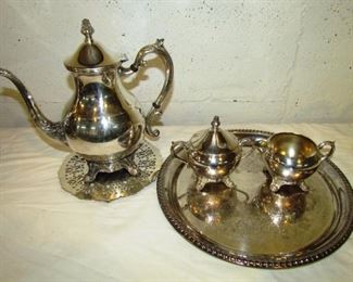 Auction #27 .. Silver plate set (5 pieces) ... all in fine condition ... 