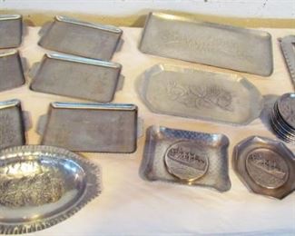 Auction #43 ... Hammered aluminum trays and coasters for a variety of uses ... All for one money!
