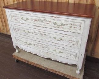 3 Drawer Carved Chest