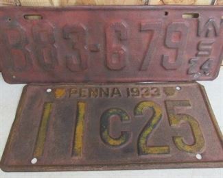 Old License Plates - 1924 & 1933