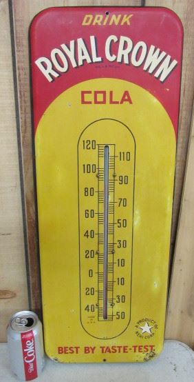 1950's Metal Royal Crown Cola Thermometer 