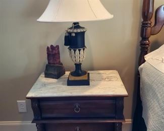 Polaski Nightstand with white marble top