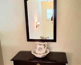 Cherry Early American Cedar Chest and Early American Mirror 