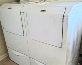 Maytag Front Load Washer and Dryer on Pedestal Base