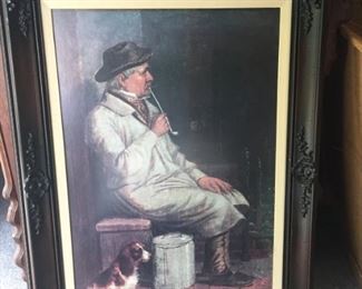 Amazing Carved Frame holds this Distinguished Gentleman's Picture with His Puppy