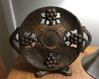 Hand Carved in Switzerland - Serving Plate with Music Box in base plays Nach Regen Scheint Sonne - "After Rain Comes Sun"