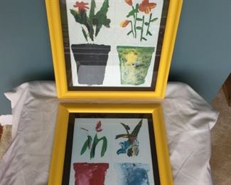 Pair of Colorful Garden Pictures