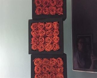 Red Flower Blocks Decor by Stephen Woodhams made in England