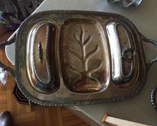 Silver Plate Large Tra #2 w/Covers